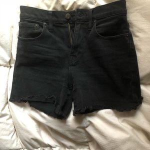 MADEWELL HIGH RISE BLACK DENIM SHORTS SIZE 24